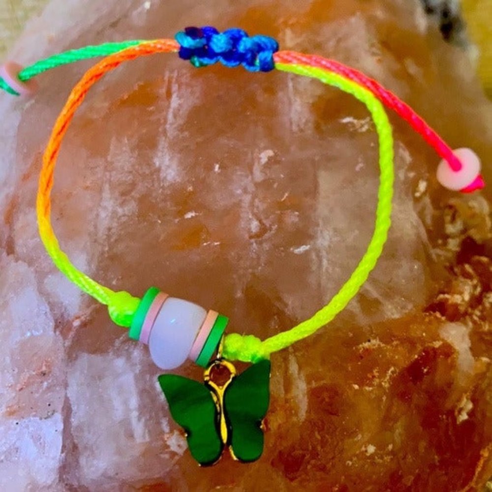 Butterfly  rose Quartz stone bracelet